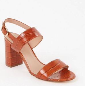 L.K.Bennett L-K-Bennett Raya sandalette van leer met crocostructuur