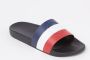 Moncler Zwarte Zwembad Slippers met Tricolor Band Black - Thumbnail 2