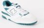 New Balance Vintage Teal Basketbal-geïnspireerde Leren Sneakers White - Thumbnail 2