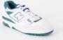 New Balance Vintage Teal Basketbal-geïnspireerde Leren Sneakers White Heren - Thumbnail 2
