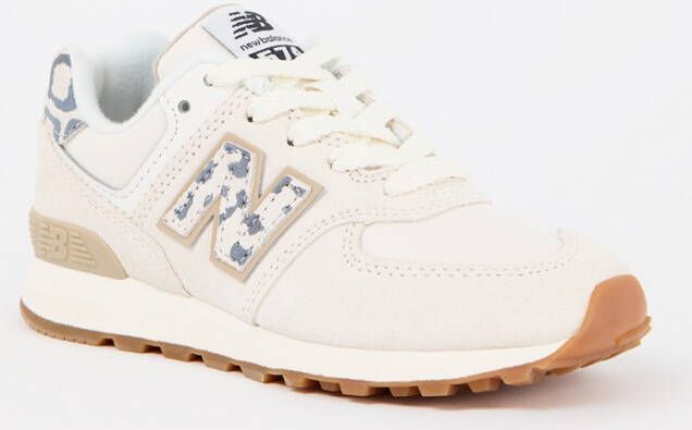 New Balance 574 sneaker van suède met details van canvas