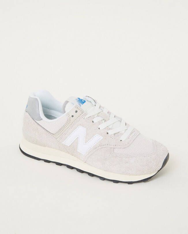 New Balance 574 sneaker van suède met leren details - Foto 3
