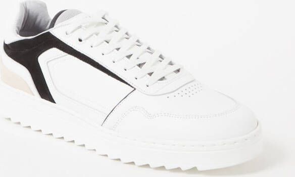 Nubikk Cliff Cane sneaker van leer met suède details