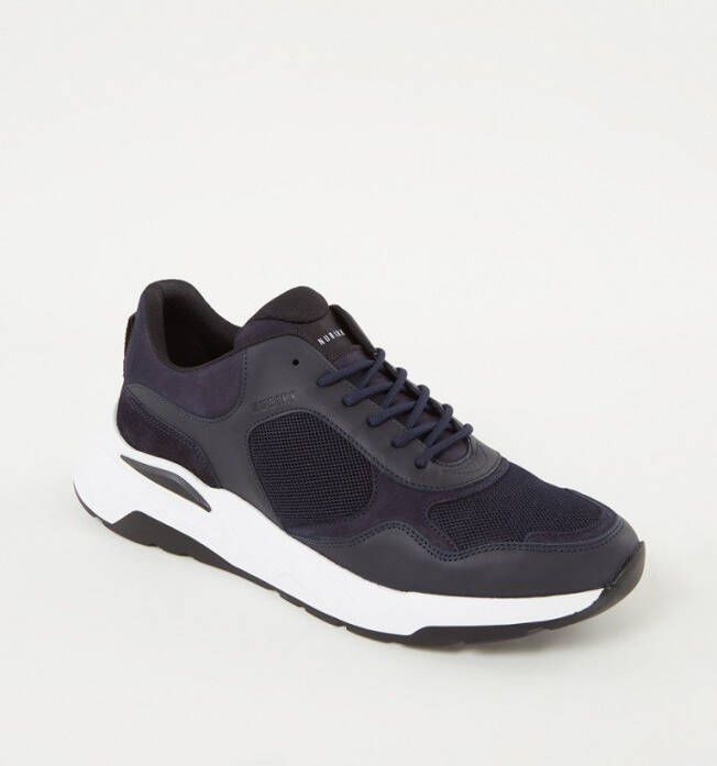 Nubikk Dusk Marine sneaker met nubuck en leren details