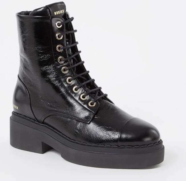 Nubikk Finn Bowie veterboot van leer met lakfinish