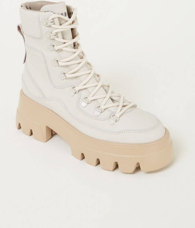 Nubikk Flore Montagne biker boot van leer met nubuck details