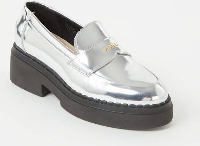 Nubikk Frankie loafers van leer met metallic finish