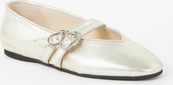 Nubikk Gisele Grace ballerina van leer met metallic finish