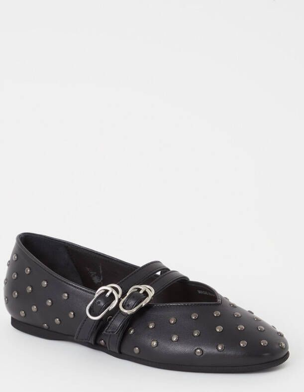 Nubikk Gisele Grace ballerina van leer met studs