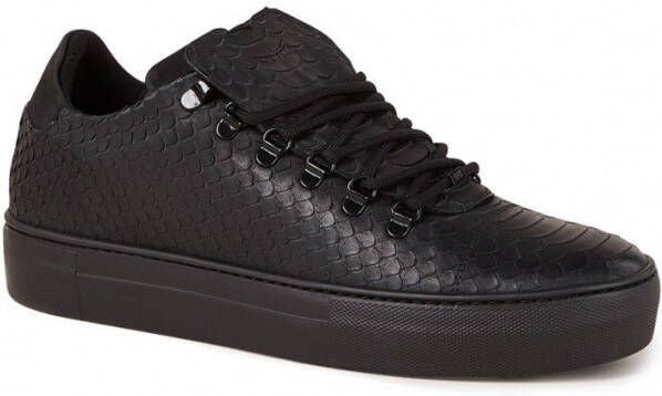 Nubikk Jagger Classic Black Python sneaker van leer