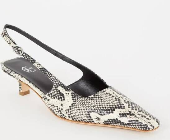 Odare Anna slingback van leer met slangenprint
