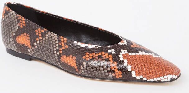 Odare Bilbao ballerina van leer met slangenprint