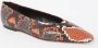 Odare Bilbao ballerina van leer met slangenprint - Thumbnail 1