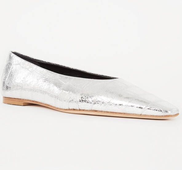 Odare Bilboa ballerina van leer met crocostructuur