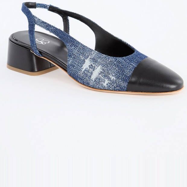 Odare Clara slingback van denim met leren details