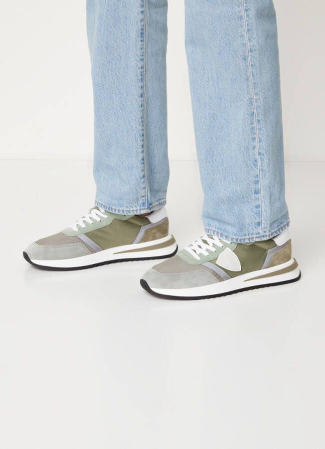 Philippe Model Blauwe Nylon Sneakers met Suède Details Multicolor Heren - Foto 2