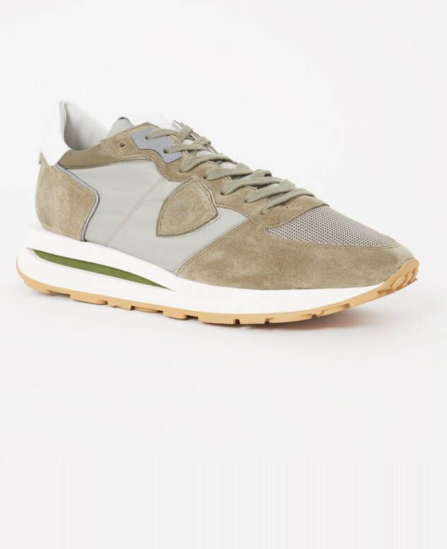 Philippe Model Tropez Haute Low sneaker met suède en leren details