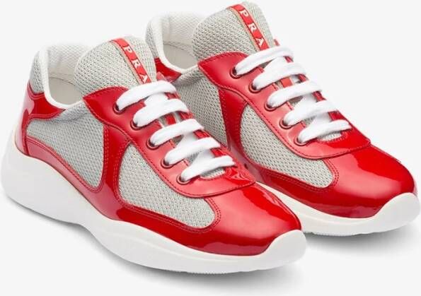Prada America's Cup sneaker met lakleren details
