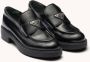 Prada Loafers & ballerina schoenen Brushed Leather Loafers in zwart - Thumbnail 4
