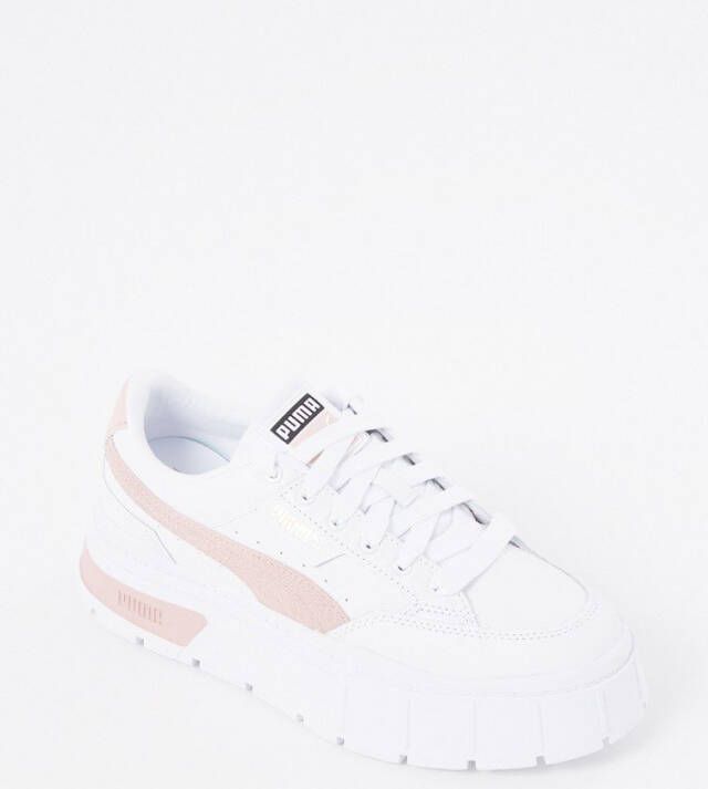 Puma Mayze Stack sneaker van leer met suède details