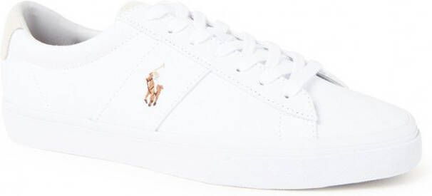 Ralph Lauren Sneakers van een mix van textiel en leer met logostitching - Foto 8