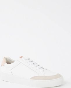 REISS Ashley sneaker van leer met suède details