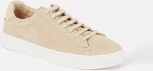 REISS Finley sneaker van suède met leren details