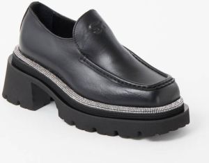 Sandro Teriane loafer van leer met strass detail