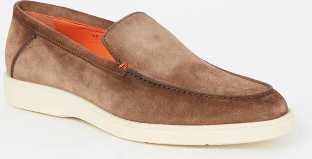 Santoni Bruine suède loafers met amandelvormige neus Brown Heren - Foto 3