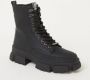 Steve Madden Forecast Veterboots Laarzen Met Veters Dames Zwart - Thumbnail 5