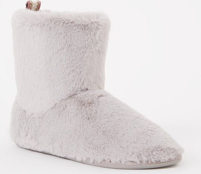 Ted Baker Slippers Hamony Faux Fur Webbing Slipper Boot in grijs Schoenen