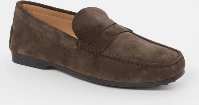 Tods Loafers in Suede Brown Instapschoenen