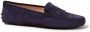 TOD'S Handgemaakte Blauwe Suède Mocassin Schoenen Blue Dames - Thumbnail 1