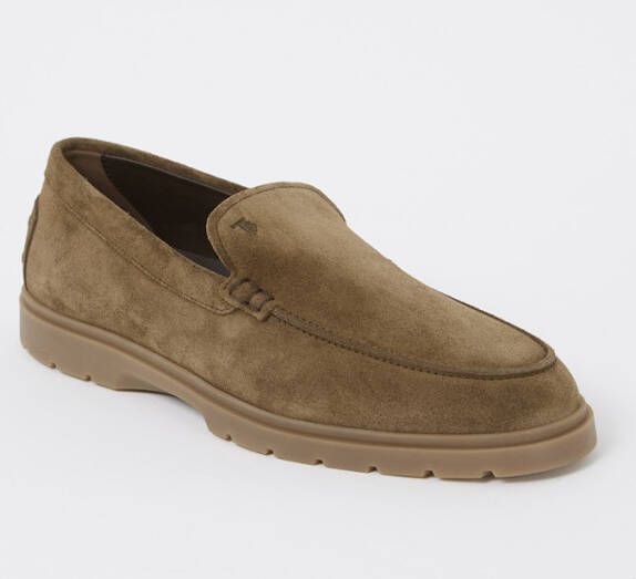 TOD&apos;S Loafers Heren Xxm59k0040re0 Maat: 10 Materiaal: Suède Kleur: Taupe