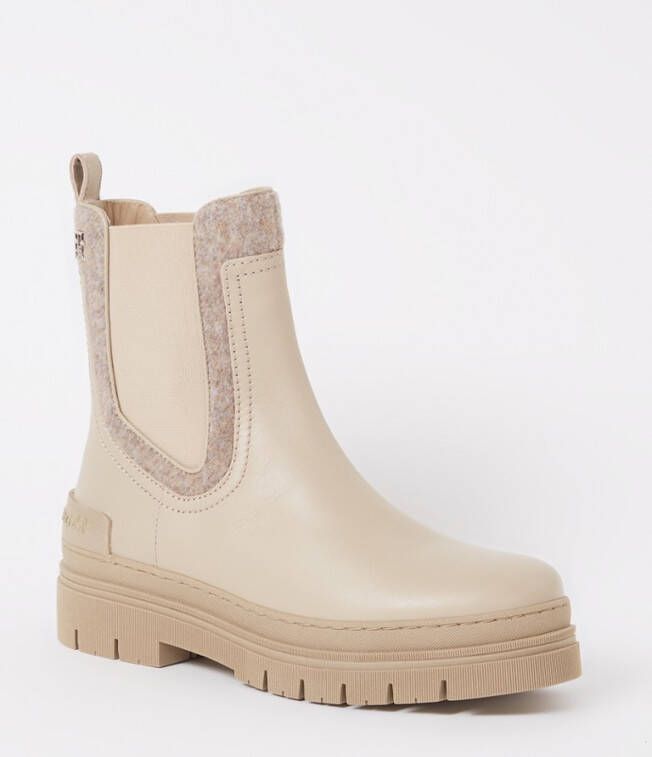 Tommy Hilfiger Chelsea boot van leer met doorgestikte details