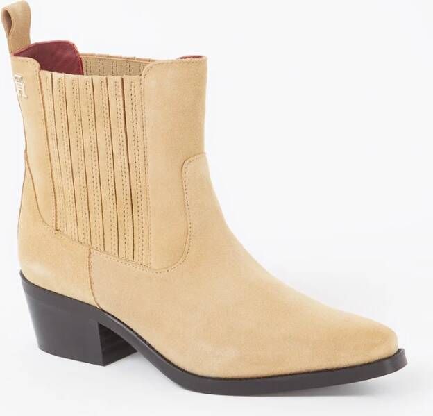Tommy Hilfiger Cowboylaarsjes TH SUEDE COWBOY BOOT hakken western enkellaars laarzen in spitse vorm - Foto 4