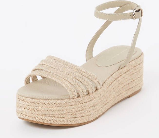 Tommy Hilfiger Essential Flatform sandaal met leren details