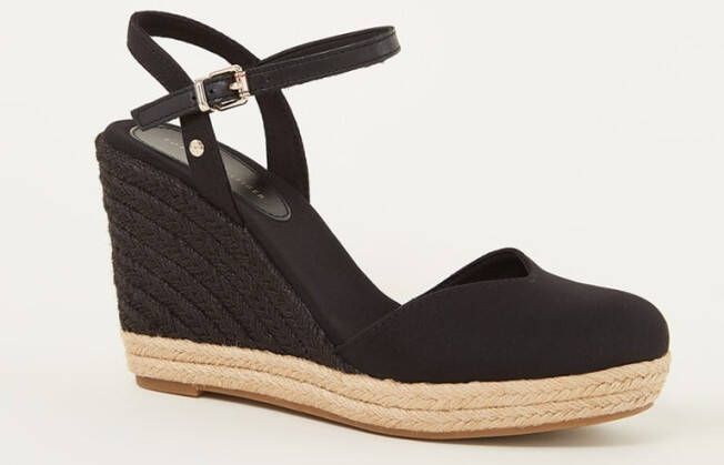 TOMMY HILFIGER Espadrilles Dames Basic Closed Toe High Wedge Maat: 38 Materiaal: Canvas Kleur: Zwart - Foto 3