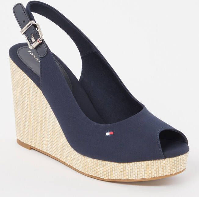 Tommy Hilfiger Sleehaksandaaltjes ICONIC ELENA SLING BACK WEDGE