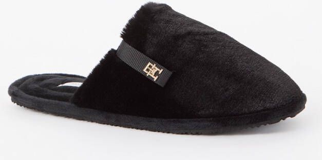 Tommy Hilfiger Pantoffel van imitatiebont met logo