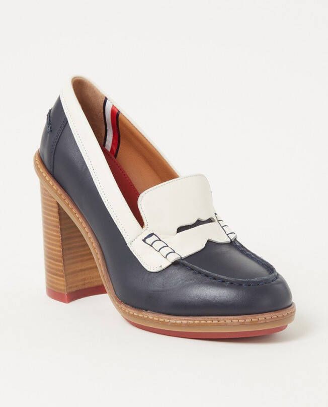 Tommy Hilfiger Highheel-pumps TH PREPPY HIGH HEEL LOAFER met decoratieve stiksels