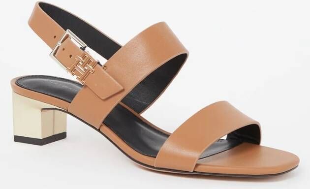 Tommy Hilfiger Sandalette van leer met logo