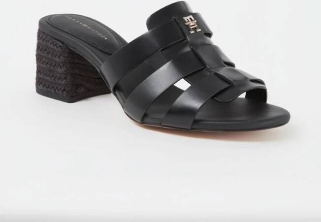 Tommy Hilfiger Sandalette van leer met logo