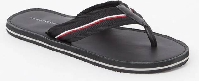 Tommy Hilfiger Slipper met leren details