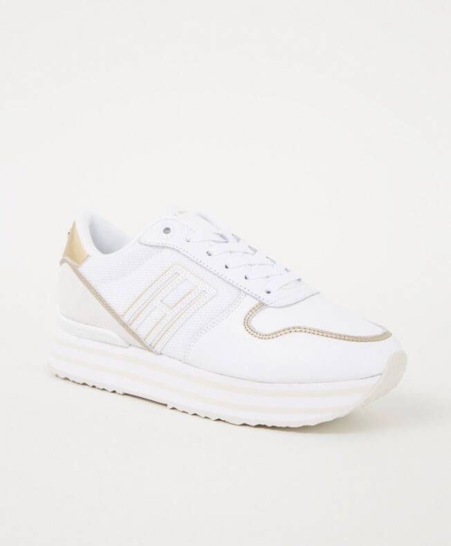 Tommy Hilfiger Plateausneakers MESH FLATFORM SNEAKER met beleg in metallic-look - Foto 3