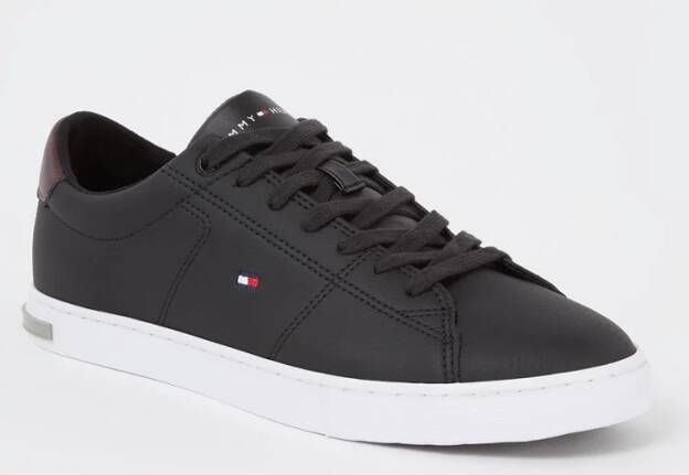 Tommy Hilfiger Sneakers ESSENTIAL LEATHER DETAIL VUL met contrastafwerking vrijetijdsschoen lage schoen veterschoen