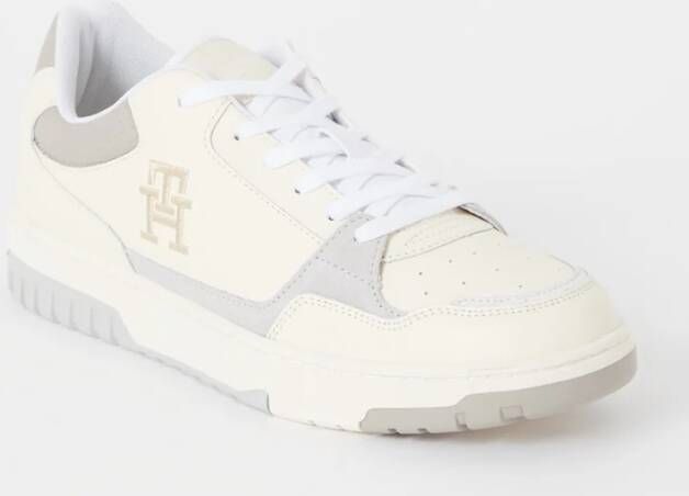 Tommy Hilfiger Sneaker van leer met suède details en logoborduring