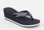 Tommy Hilfiger Tommy Webbing H Wedge Sandal Slippers Blauw Vrouw - Thumbnail 4