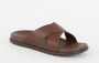 UGG Mannen Leren Effen Slippers Slides 1117476 Bruin - Thumbnail 4