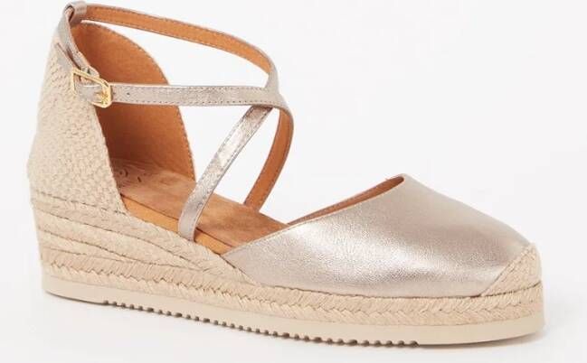 Unisa Caude espadrilles van leer met metallic finish